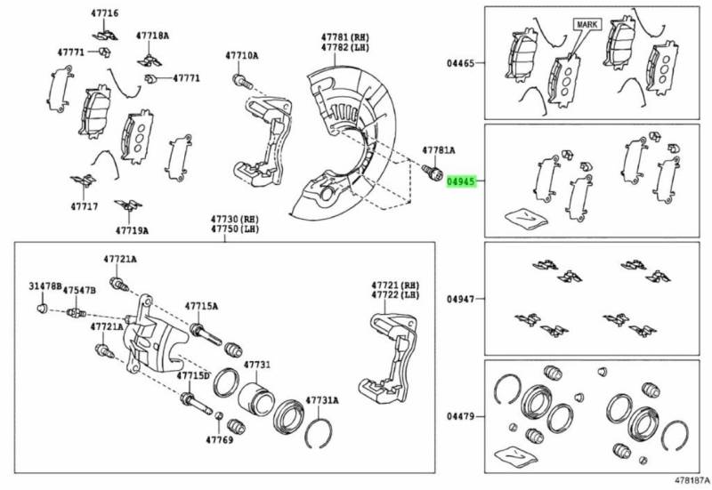 AUTO-PALPAL FRONT DISC BRAKE PAD STEEL REPAIR KIT 04945-33260 494533260 von AUTO-PALPAL