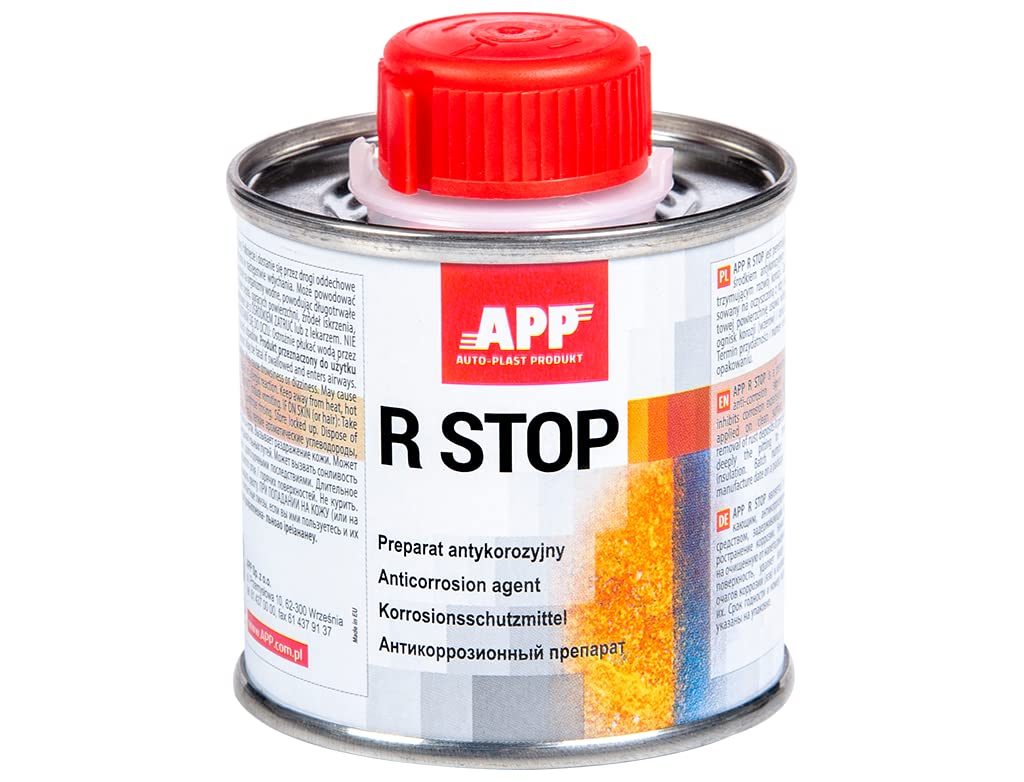 APP R STOP Rostumwandler | Starker Rostschutz - Dringt in den Rost ein und blockiert dessen Ausbreitung | Transparenter Rostumwandler Auto zur Anwendung mit Pinsel | 100 ml von AUTO-PLAST PRODUKT