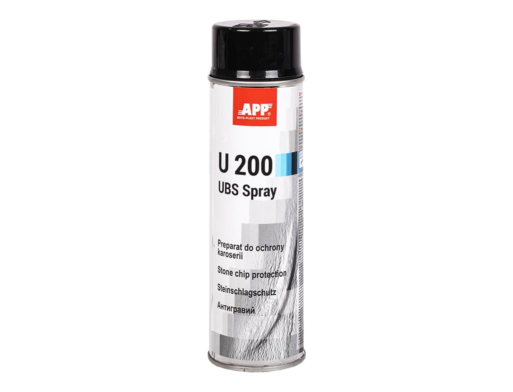 APP U200 UBS - Überlackierbarer Unterbodenschutz Spray für Autos und Wohnwagen aus Kunstharz und Kautschuk | Steinschlagschutz Spray | Korrosionsschutz Spray | Schwarz | 500 ml von AUTO-PLAST PRODUKT