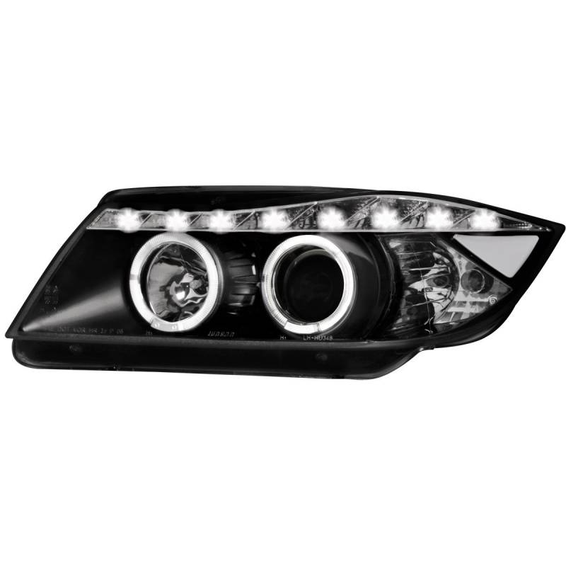 AUTO-STYLE Satz Scheinwerfer TFL-Look kompatibel mit BMW 3er E90/E91 2005-2008 - Schwarz - inkl. Blinker & Standlichtringen von AUTO-STYLE