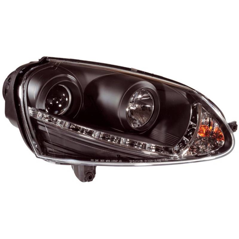 AUTO-STYLE Satz Scheinwerfer TFL-Look kompatibel mit Volkswagen Golf V 2003-2008 - Schwarz von AUTO-STYLE