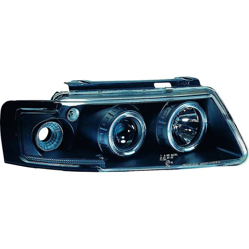 AUTO-STYLE Satz Scheinwerfer kompatibel mit Volkswagen Passat 3B 1996-2000 - Schwarz - inkl. Blinker & Standlichtringen von AUTO-STYLE