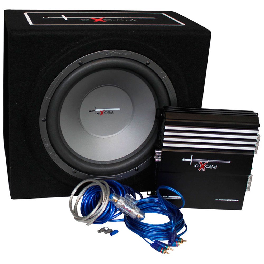 AutoStyle Excalibur X.3 Extreme Reflex-Bass-Boxen-Set, 30,5 cm, mit 1000 W Verstärker, Kabelset und Subwoofer-Gehäuse, schwarz/blau von AUTO-STYLE