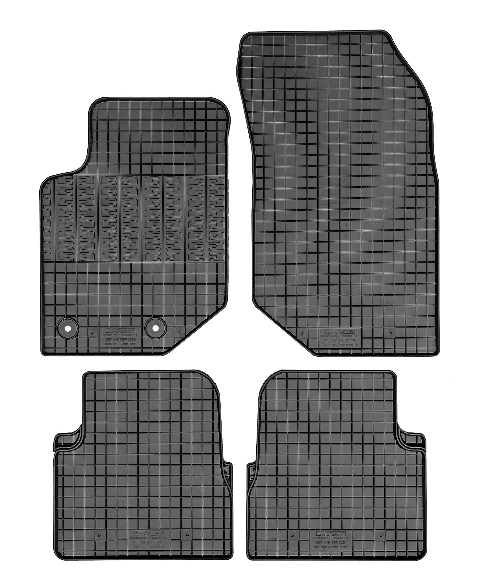 AUTO-STYLE Satz Gummimatten kompatibel mit Jeep Avenger (Benziner) 2023- (4-teilig + Montagesystem), Grau von AUTO-STYLE