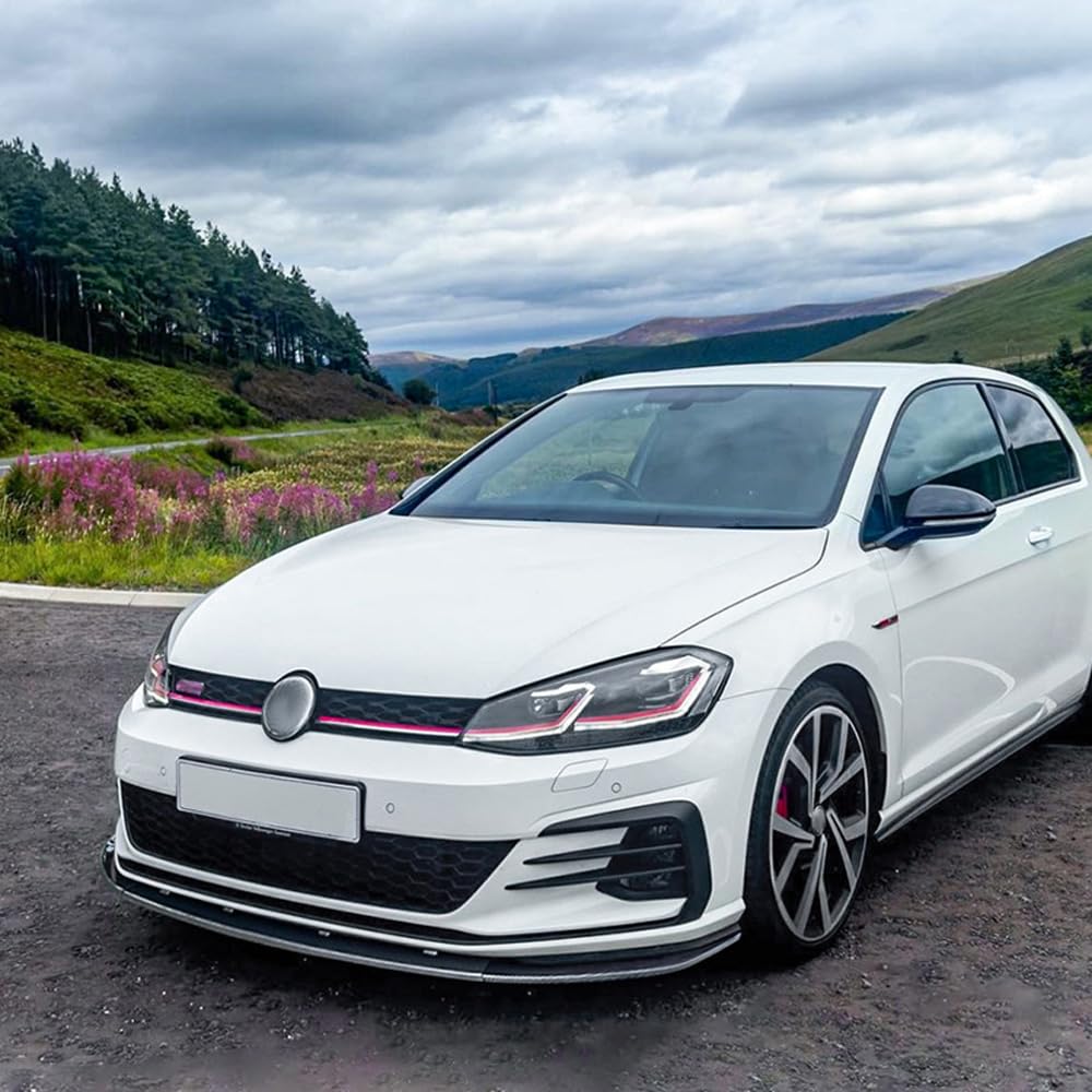 Frontspoilerlippe kompatibel mit Volkswagen Golf VII (7.5) GTI/GTD/R/R-Line 2017-2019 (glänzendes schwarzes ABS) von AUTO-STYLE