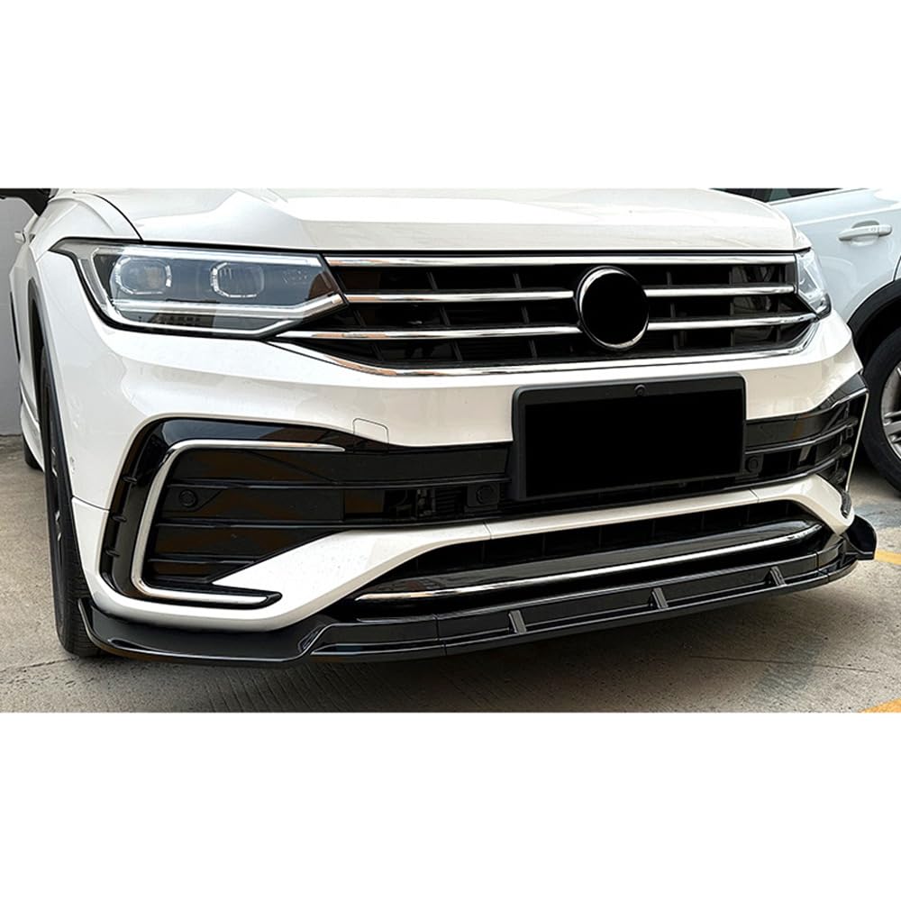 Frontspoilerlippe kompatibel mit Volkswagen Tiguan II R-Line Facelift 2020-2024 (glänzendes schwarzes ABS) von AUTO-STYLE