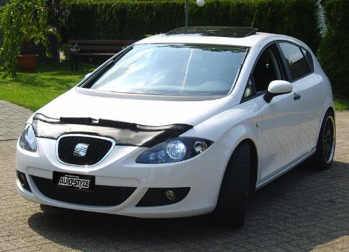 Motorhauben Steinschlagschutz kompatibel mit Seat Leon 1P 2005- Schwarz von AUTO-STYLE