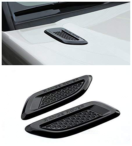 AUTO-spro Glänzende schwarze Dummy Hood Vent Lamellen Air Wing Trim Abdeckung für Discovery Sport für Evoque 2011 2012 2013 2014 2015 2016 2017 2018 von AUTO-spro