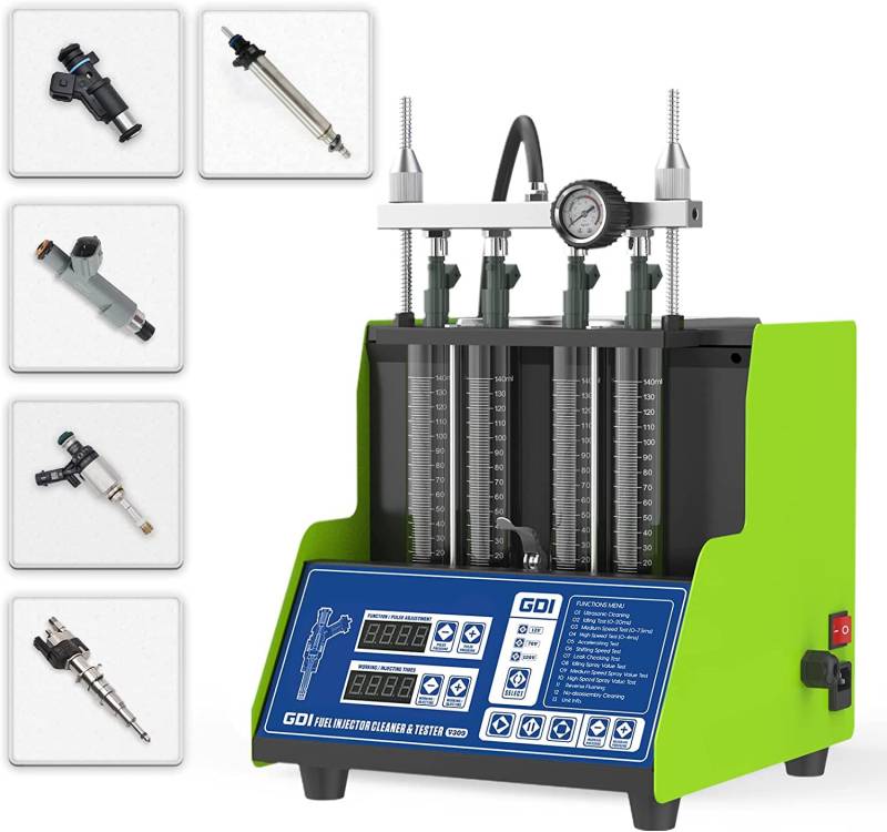 AUTOAND Injektoren Reiniger Prüfer, 4-Zylinder-GDI-Kraftstoffeinspritzdüsen Reiniger und Tester Maschinen-Vergleichstest-Kit 12V / 70V / 120V für Benzin und Auto-Motorräder von AUTOAND