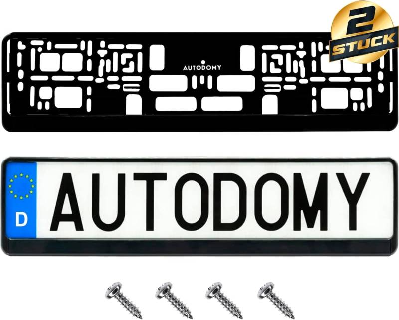 Autodomy Pack 2 Einheiten Nummernschildhalterung Auto Universal - Kennzeichenhalter für Autos + Schrauben - Kennzeichenhalterung - Auto Nummernschild Halterung - Nummernschildhalter - Kennzeichenhalte von AUTODOMY