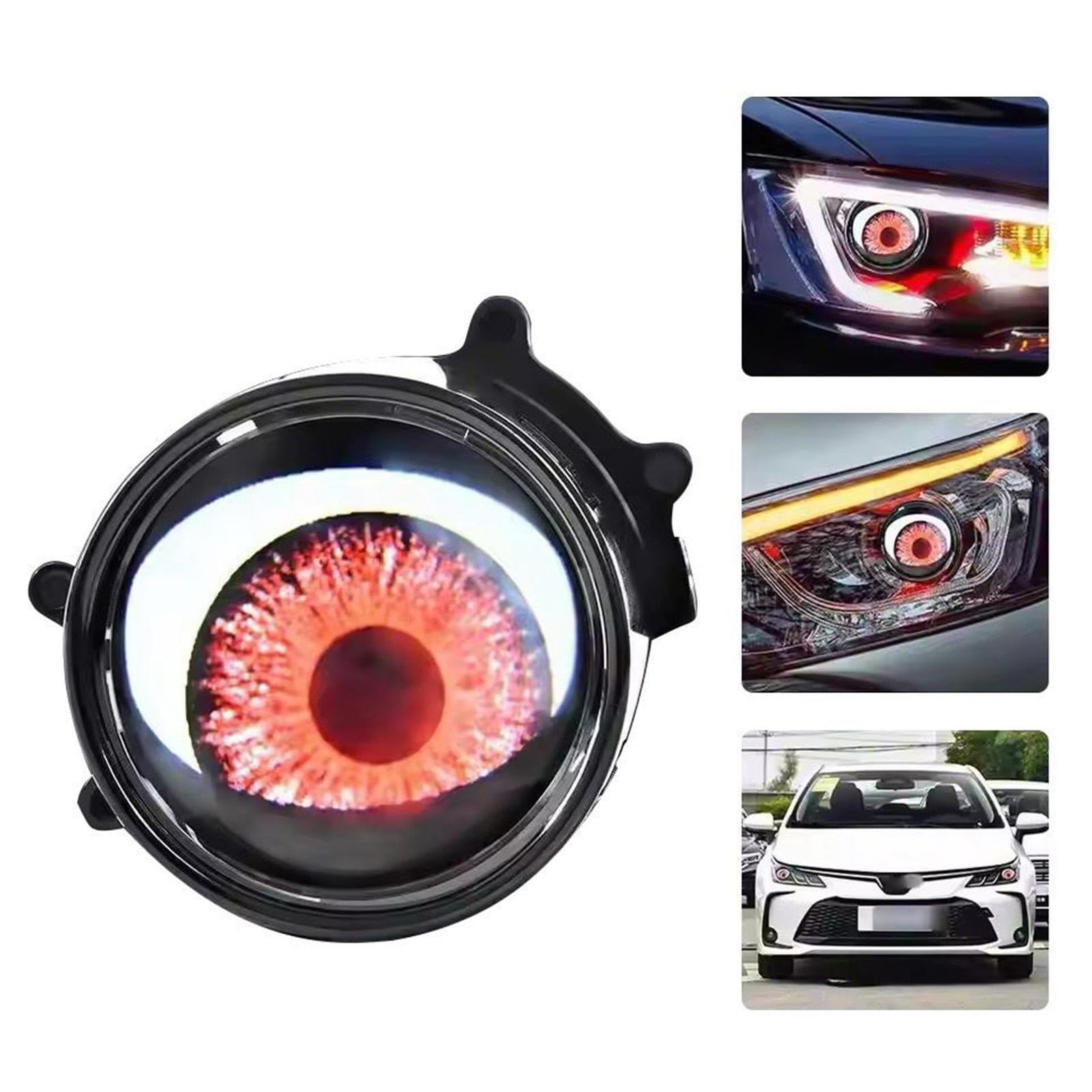 AUTOECHO Devil Eyes-Scheinwerfer, Devil Eyes-Licht für Autos | 12V Dynamische Devil Eye Autoscheinwerfer | Projektorlinsenlampe für die meisten Autos, LED-Lampe mit WiFi-Steuerung, von AUTOECHO