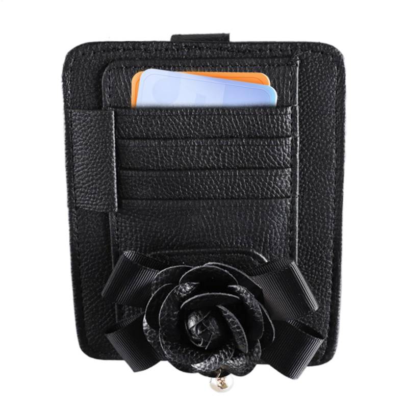 AUTOECHO Leder-Auto-Sonnenblenden-Organizer, Sonnenbrillenhalter für Auto-Sonnenblende | Auto-Kartenhüllen-Taschen-Organizer,Multi-Pocket-Auto-Card-Cover-Visier-Organizer für Wohnmobile, SUVs, LKWs von AUTOECHO