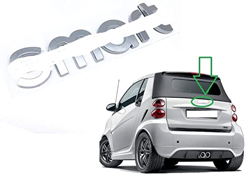 AUTOFORNITURE ITALIA Logo Schriftzug hinten Grau mit doppelseitigem Klebeband für Smart fortwo 451 2007 von AUTOFORNITURE ITALIA