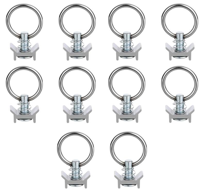 10x Airlineschiene Fitting Ring | Airline Zurröse für Zurrschienen | Flugösen Set zur Ladungssicherung in Anhänger, PKW, LKW von AUTOLIGHT 24