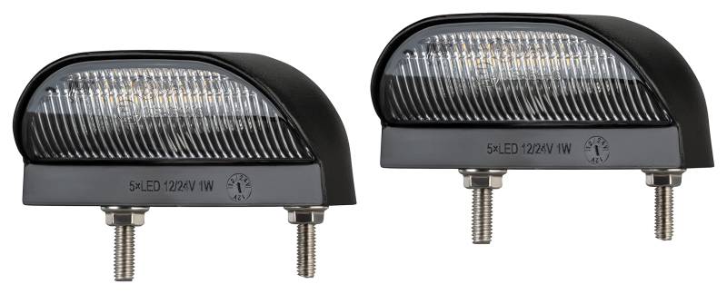 2 x LED Kennzeichenbeleuchtung Nummernschildbeleuchtung 12-24 Volt Anhänger PKW LKW Wohnwagen E-Prüfzeichen Wasserdicht Abmessungen: 74mm x 52mm x 34mm von AUTOLIGHT 24