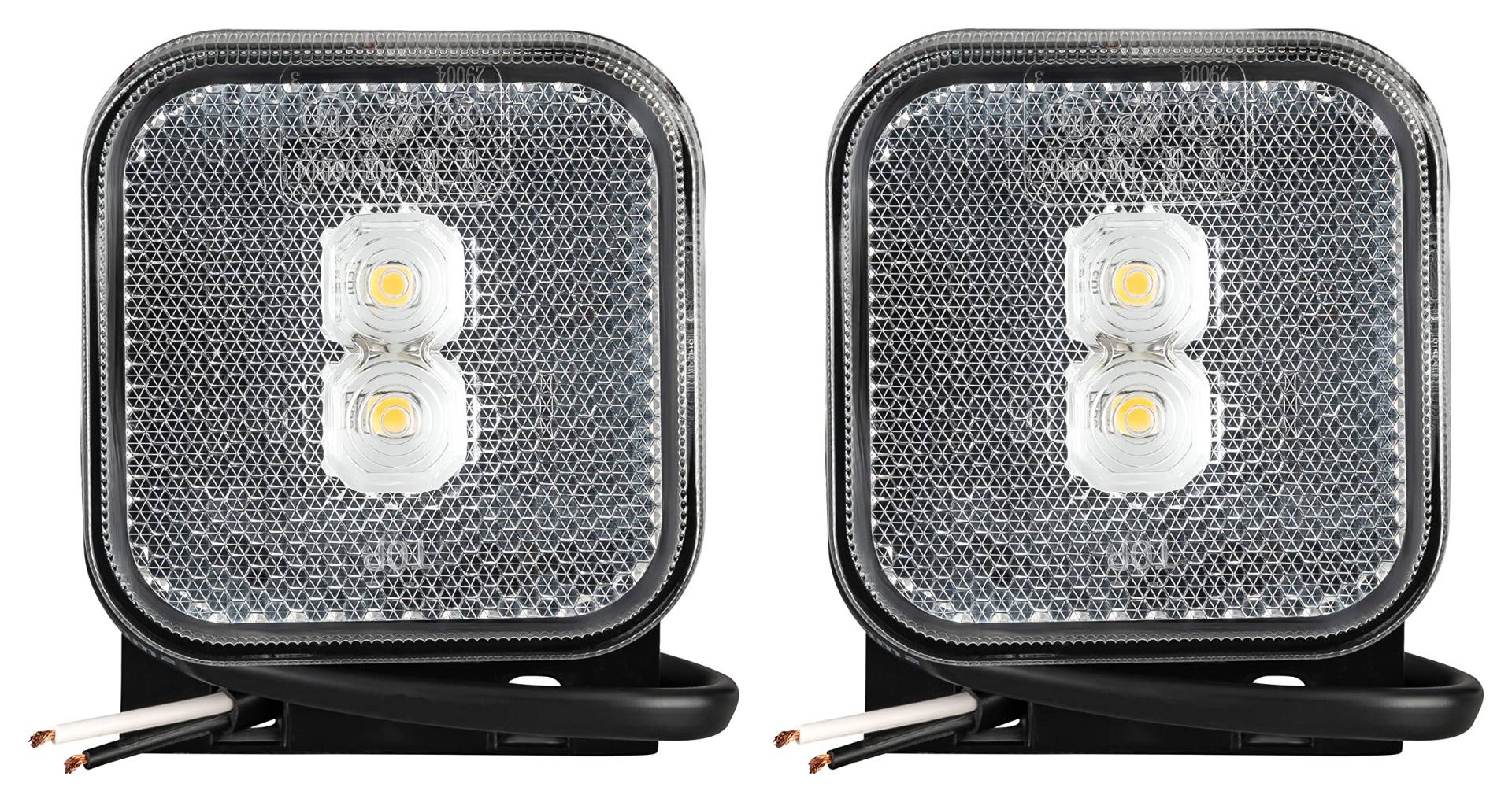 2x LED Umrissleuchte 12-24 Volt 65x65mm mit Halter und Reflektor Weiß Positionsleuchte Begrenzungsleuchte LKW PKW Anhänger Wohnwagen von AUTOLIGHT 24