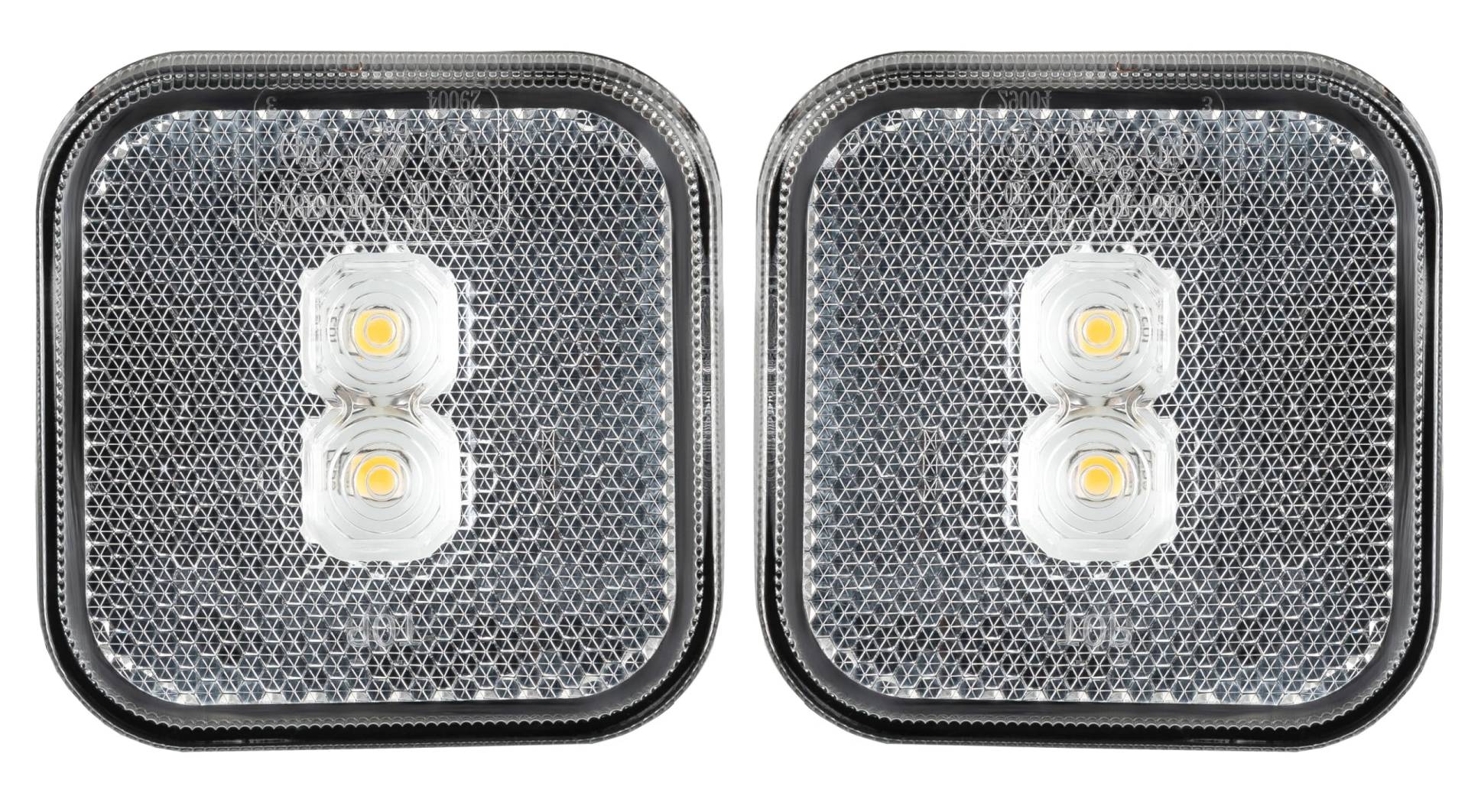 2x LED Umrissleuchte 12-24 Volt 65x65mm zum Anschrauben mit Reflektor Weiß Positionsleuchte Begrenzungsleuchte LKW PKW Anhänger Wohnwagen von AUTOLIGHT 24