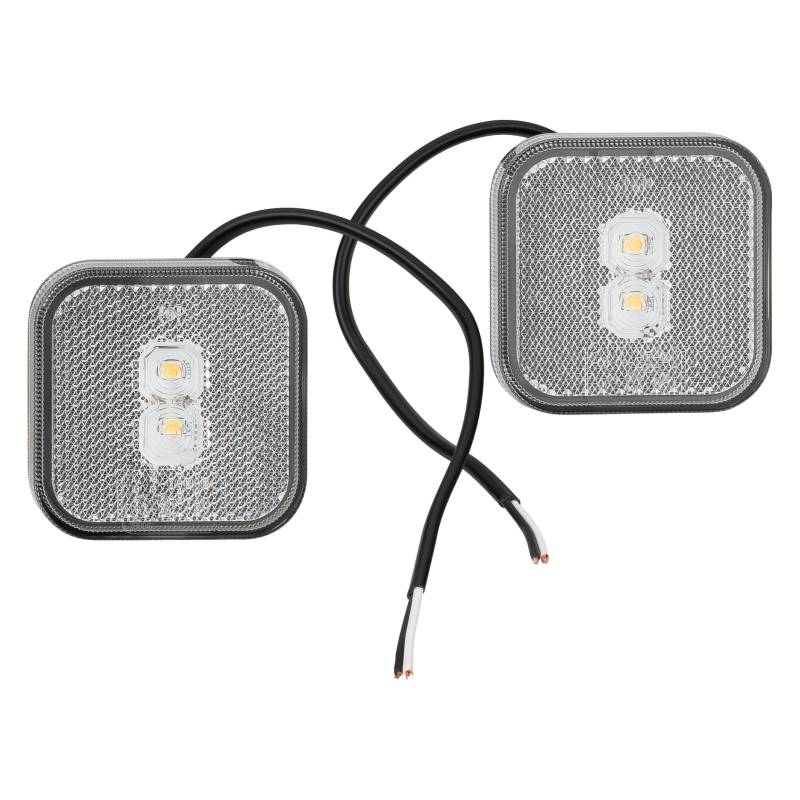 2x LED Umrissleuchte 12-24 Volt 65x65mm zum Anschrauben mit Reflektor Weiß Positionsleuchte Begrenzungsleuchte LKW PKW Anhänger Wohnwagen von AUTOLIGHT 24