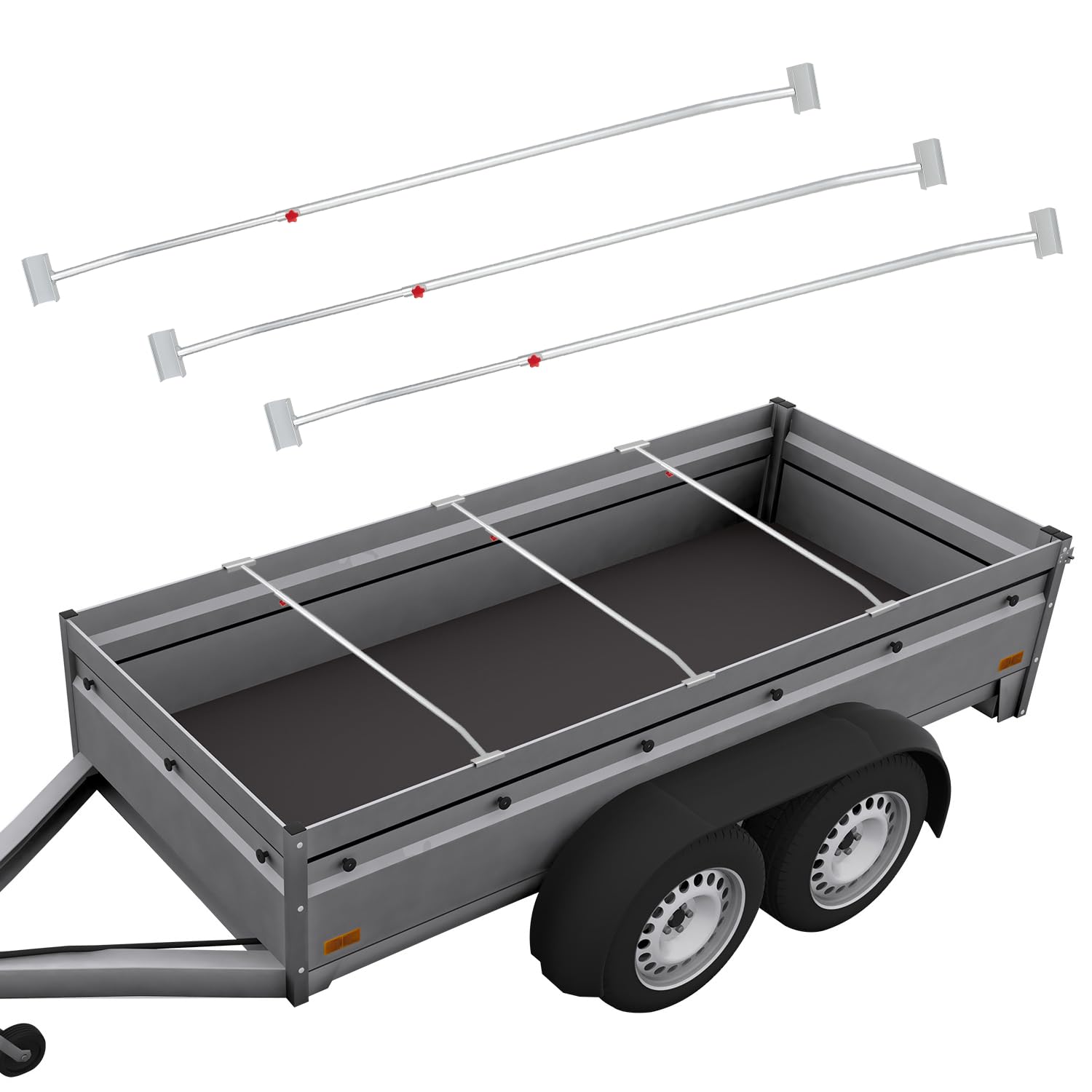 3 x Anhänger Flachplanenbügel Aluminium verstellbar 108-146 cm mit Knaufschraube Alu-Bügel für Anhängerplane Planenstütze von AUTOLIGHT 24