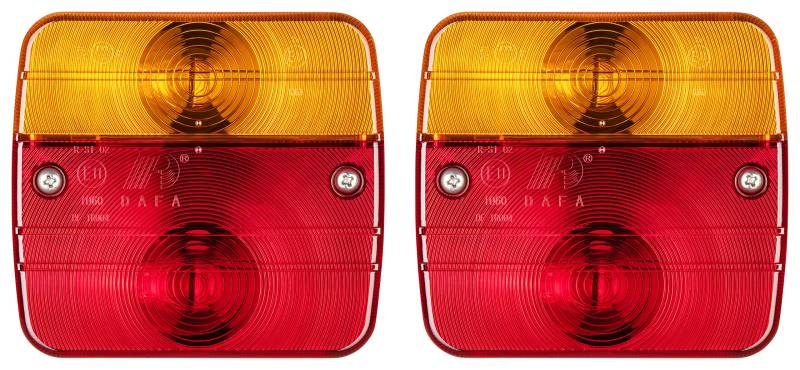 AUTOLIGHT 24 2 x Rückleuchten Heckleuchten inkl. Glühbirnen 4 Funktionen für KFZ Anhänger Traktor Caravan PKW 12V E11 von AUTOLIGHT 24