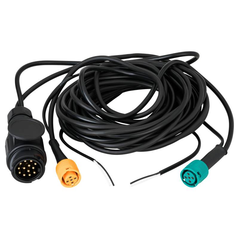 AUTOLIGHT 24 Kabelsatz für Anhänger 7 Meter 13-polig + 2 x DC Abgang Kabel Anhängerbeleuchtung Rücklichter Kabelbaum mit Bajonettverbinder von AUTOLIGHT 24