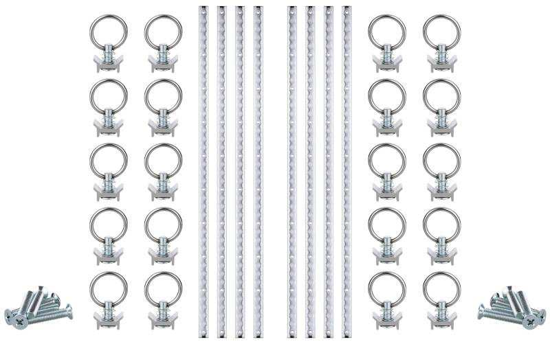 Airlineschiene 8 x 1m Set + 10 Single Fitting & Befestigungsschrauben | Eloxiertes Aluminium | Zurrschiene mit Endkappen & Fittingen | Für Anhänger, Wohnmobil, PKW, LKW von AUTOLIGHT 24