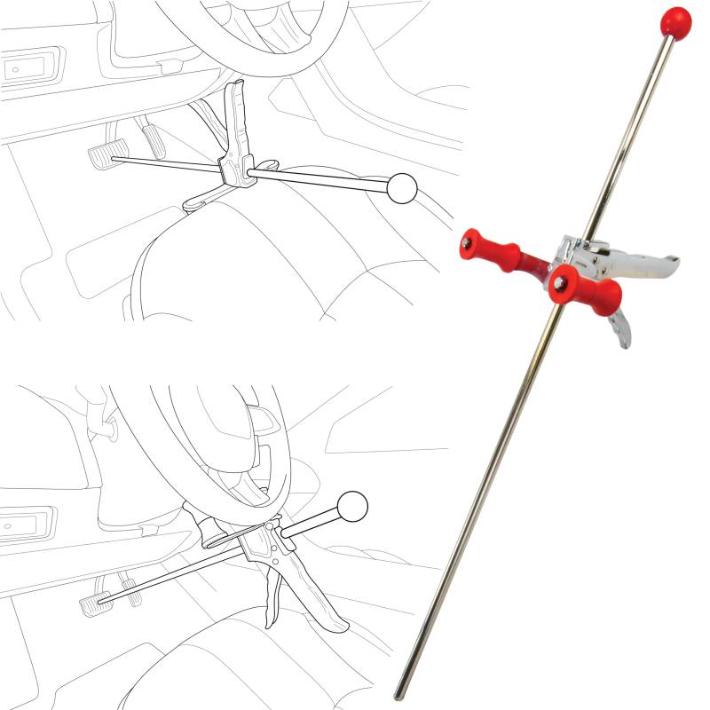 AUTOSOLO 71 cm Verstellbares Bremspedal-Werkzeug mit Gummi-Pistolengriff – Vielseitiges Werkzeug für Brems-, Gas- und Kupplungspedale, ideal für die Fahrzeugwartung von AUTOSOLO