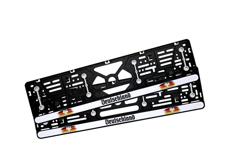 Kennzeichenhalter für Autos Deutschland – Nummernschildhalterung Auto, KFZ Kennzeichenhalter mit Vibrationsdämpfer, kennzeichenhalterung für nummernschild 52 x 11 cm, inkl. 8 Schrauben von AUTOSmilga