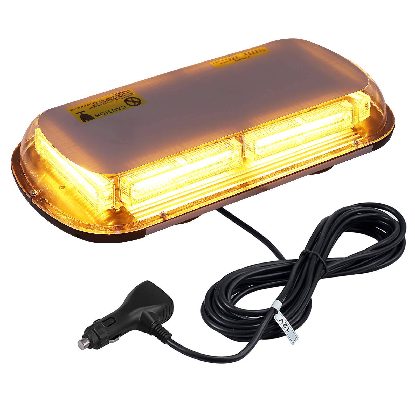 144 LEDs Warnleuchte, 12/24V Amber Warnblinklicht Stroboskoplicht 7 Modi Warnlicht, E Zulassung IP67 Wasserdicht, Warnblitzlicht Notlicht Blinklicht mit 4 Super Magnetfuß + 5M Netzkabel Steuerschalter von AUTOUTLET