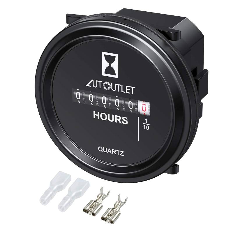 AUTOUTLET Induktive Drehzahlmesser mit Stundenzähler, Wireless digitaler Betriebsstundenzähler mit Stecker, Wasserdicht, Motor-Stundenzähler für Motorrad, ATV, Schneemobil, Rasen(Rund) von AUTOUTLET