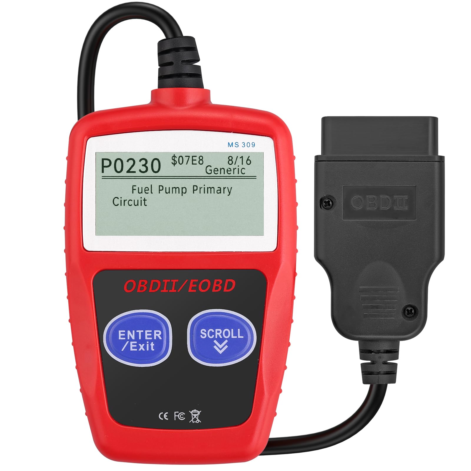 AUTOUTLET OBD2 Diagnosegerät, OBD2/EOBD Auto Diagnosegerät Fehlercodeleser Scanner mit Definition Anzeige, I/M Bereitschaft & 10 Sprachen, Auto Auslesegerät Fehlercodeleser von AUTOUTLET