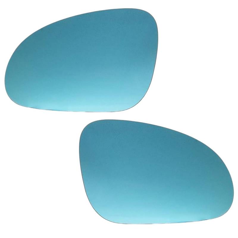 2PC Spiegelglas Ersatz für VW Passat B6 07-11 / Golf MK5 03-08 / Jetta 5 06-11 Links+Rechts Beheizbar Konvex Blau Glas, Fahrerseite+Beifahrerseite Ersatzspiegelglas mit Trägerplatte von AUTOXBERT