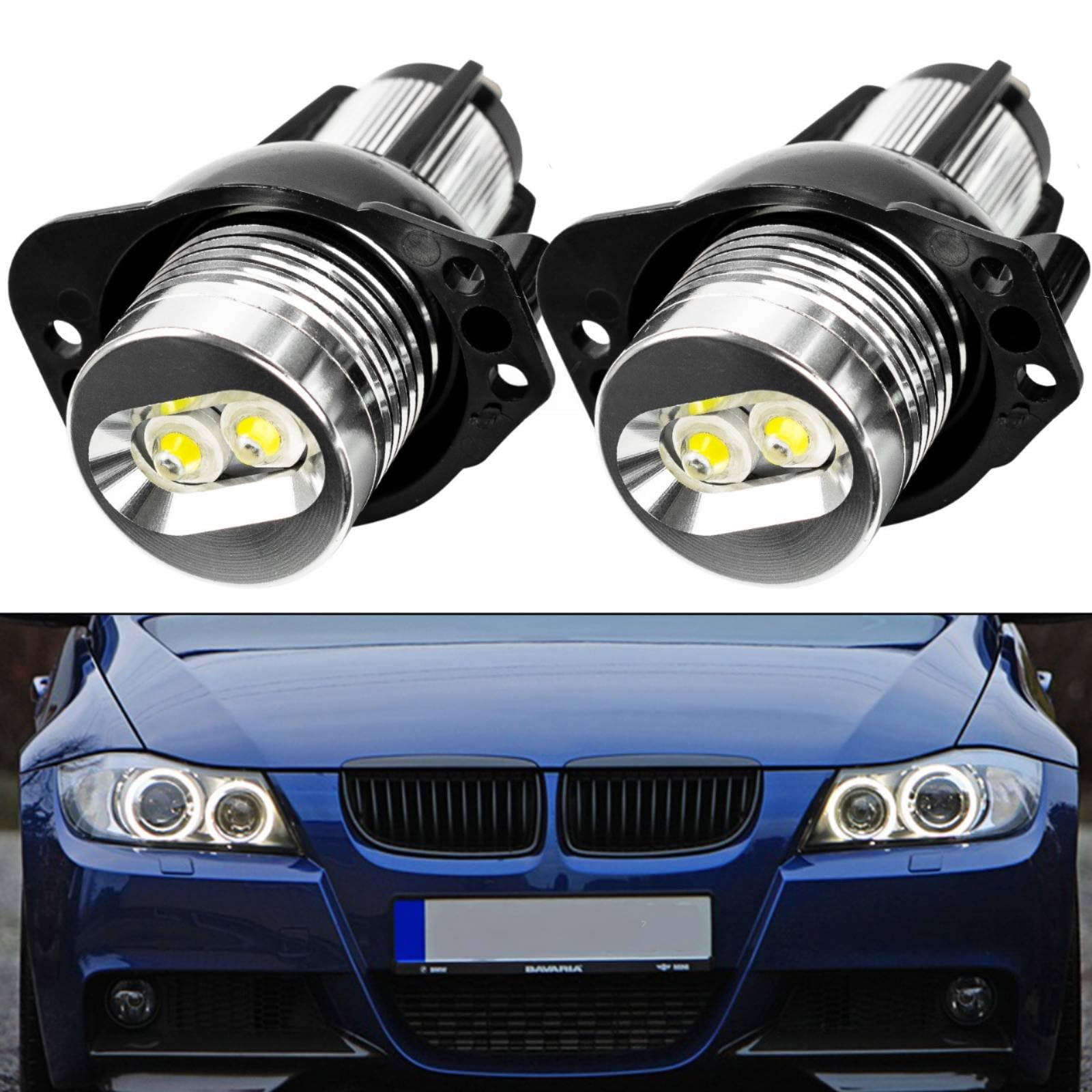 AUTOXBERT 2 Stück LED Angel Eyes für BMW E90 E91, 12V 6000K Angel Eyes Halo Ring Weißes Licht Hohe Helligkeit von AUTOXBERT