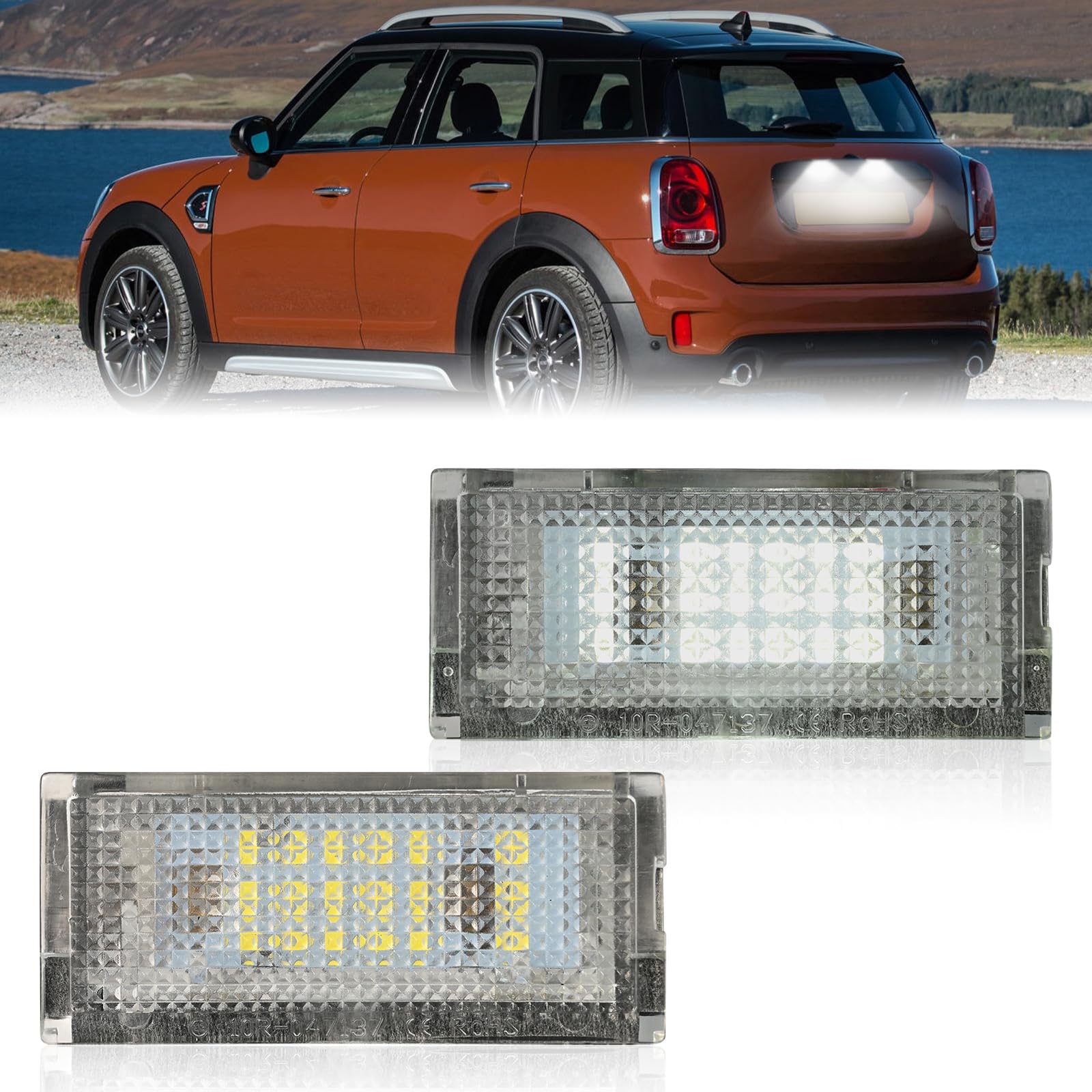 AUTOXBERT 2 Stücke LED Kennzeichenbeleuchtung Für Mini Cooper R50/R52/R53, 6500K Error Free Canbus Nummernschildbeleuchtung von AUTOXBERT