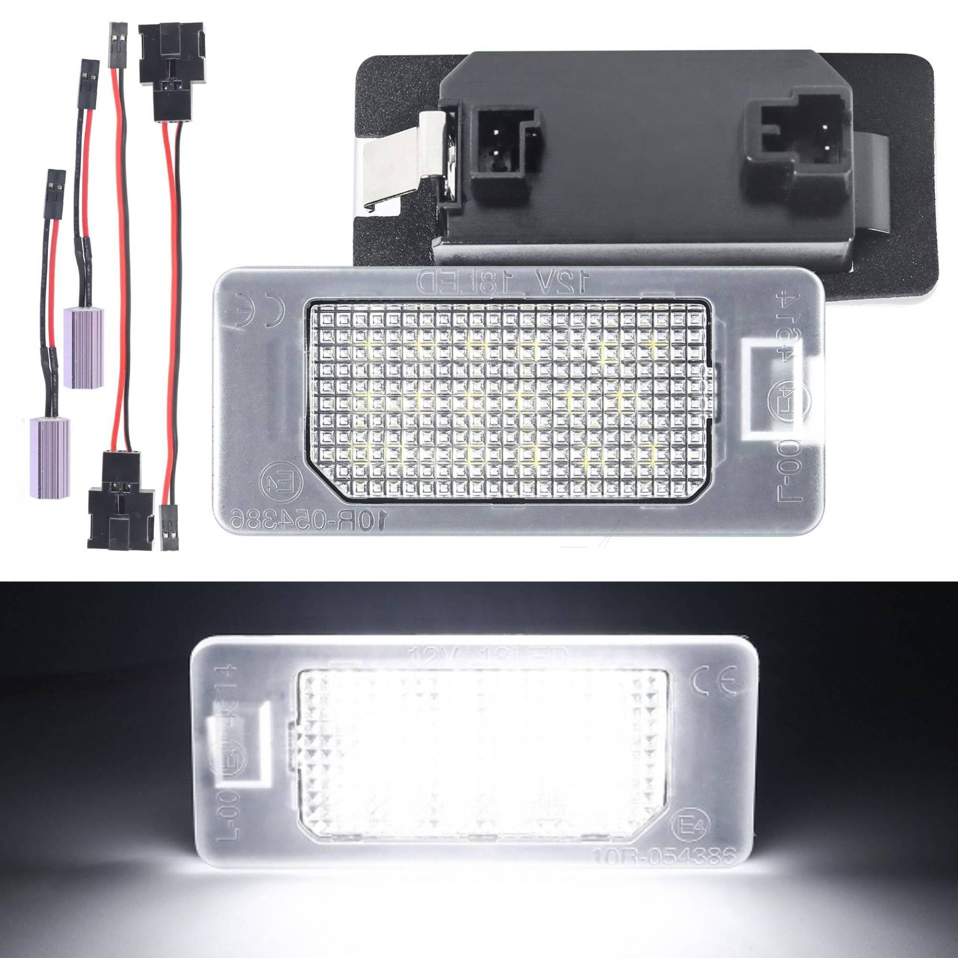 AUTOXBERT 2 x LED Kennzeichenbeleuchtung Für VW Golf MK6 MK7 Passat B6 B7 Jetta, Für Audi A1 A3 A4 A6 LED Nummernschildbeleuchtung 18 SMD Canbus Heckleuchten von AUTOXBERT