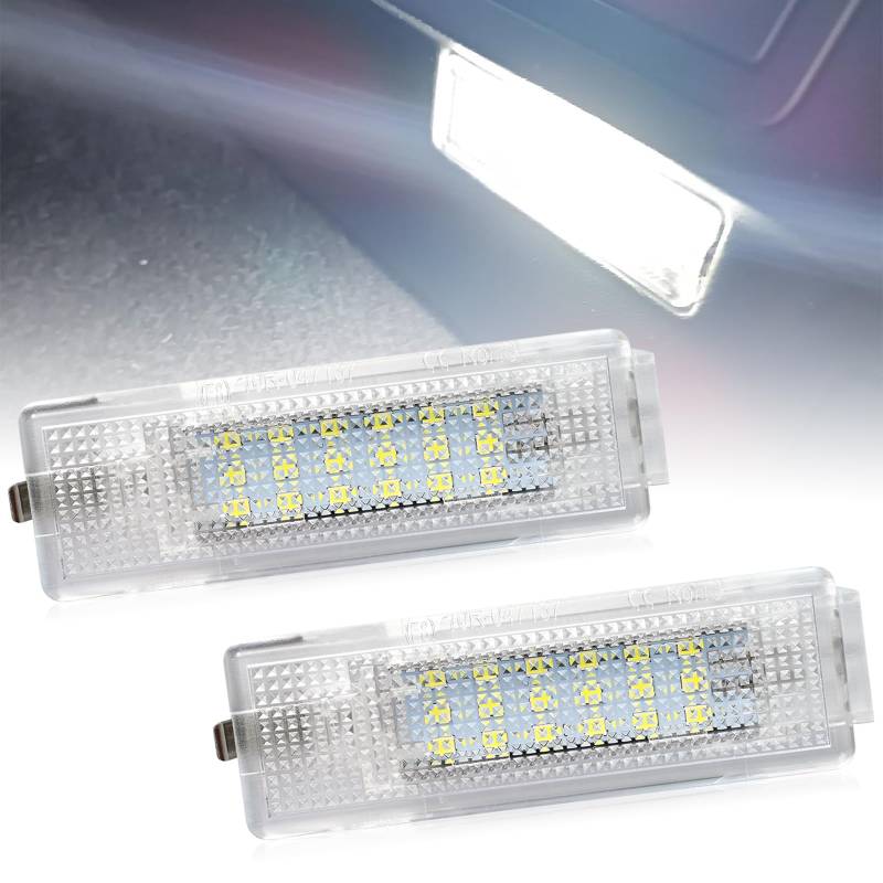 AUTOXBERT 2X LED Kofferraumbeleuchtung Innenraumbeleuchtung Kompatibel für V-W Golf Jetta Pas-sat SEAT, 18 SMD ohne Fehlemeldung PLUG&PLAY von AUTOXBERT