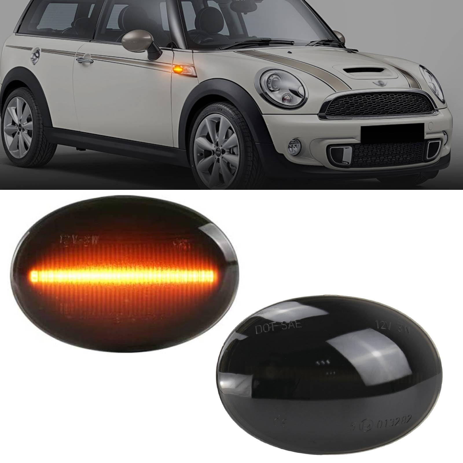 AUTOXBERT 2x LED Blinker Seitenblinker für BMW MINI Cooper R55 R56 R57 R58 R59, mit Canbus Fehlerfrei, Schwarz von AUTOXBERT