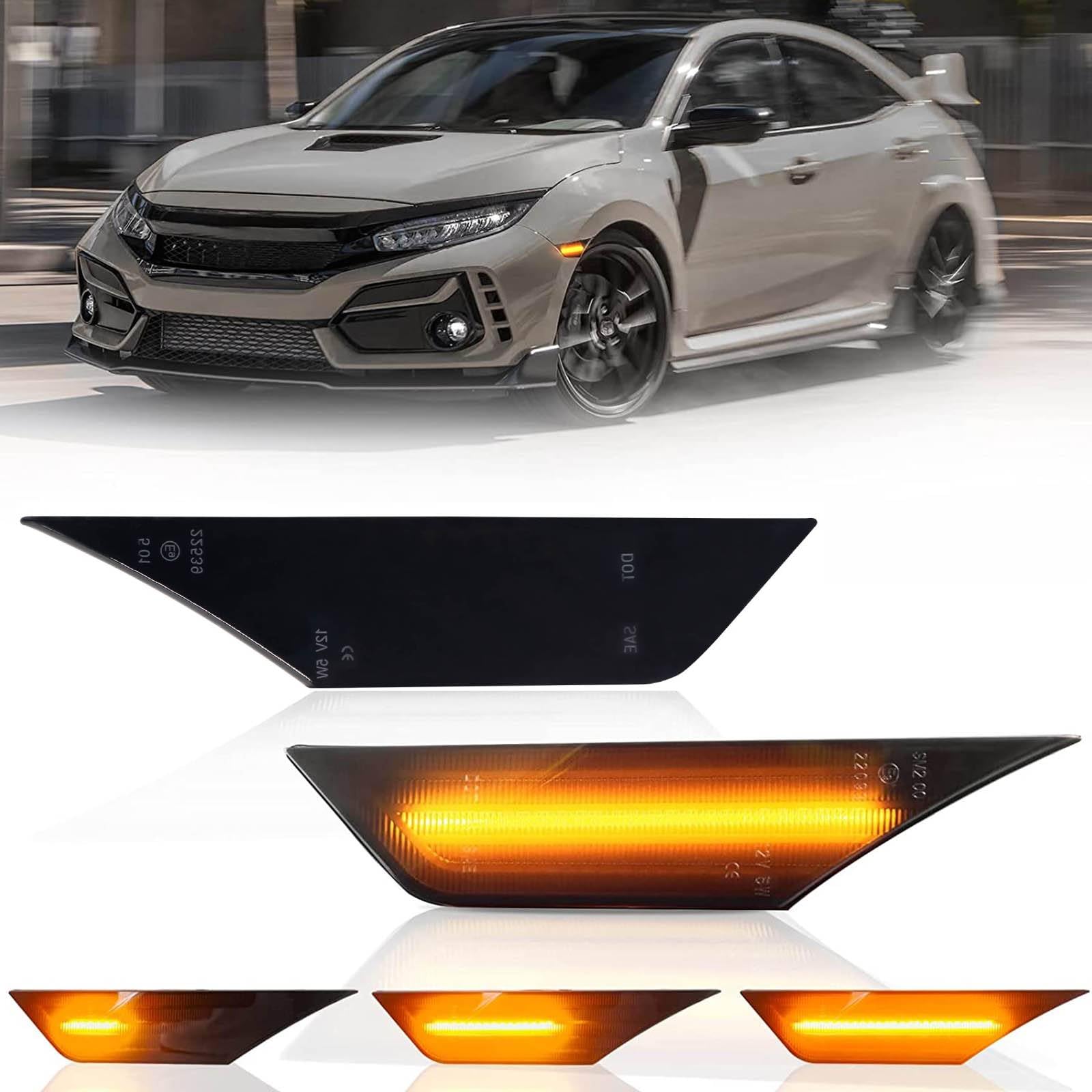 AUTOXBERT 2x LED Blinker Seitenblinker für Honda Civic 2016-2021, mit Canbus Fehlerfrei, Schwarz von AUTOXBERT