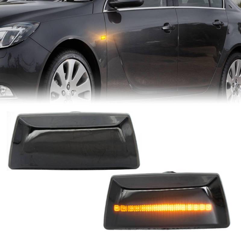 AUTOXBERT 2x LED Blinker Seitenblinker für Opel Adam Astra H Corsa D E Insignia A Meriua B Zafira B, mit Canbus Fehlerfrei, Schwarz von AUTOXBERT