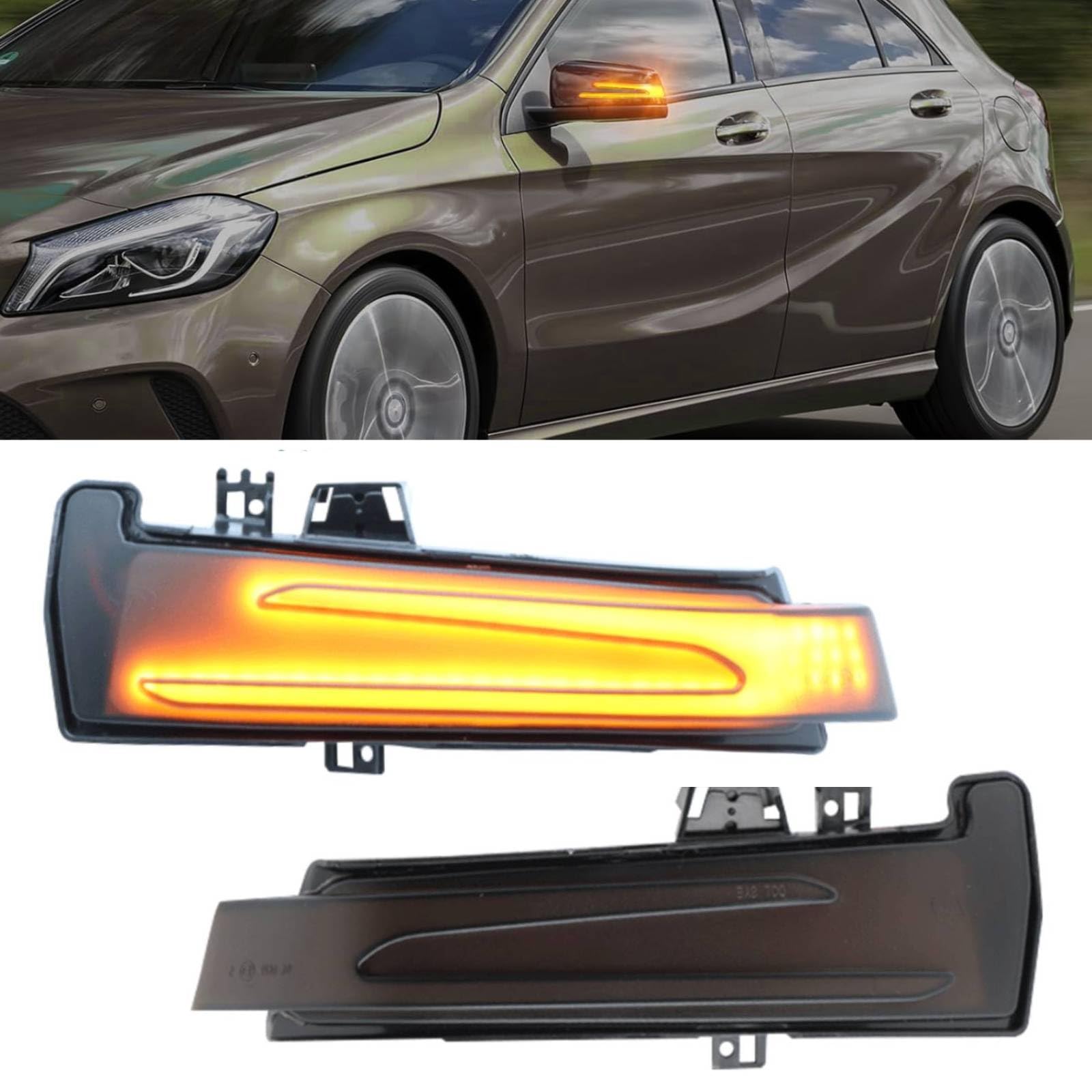 AUTOXBERT 2x LED Spiegelblinker für Merceds Benz W176 W246 W212 W204 C117 X156 X204 W221 W218, Blinker Seitenblinker mit Canbus Fehlerfrei, Schwarz von AUTOXBERT