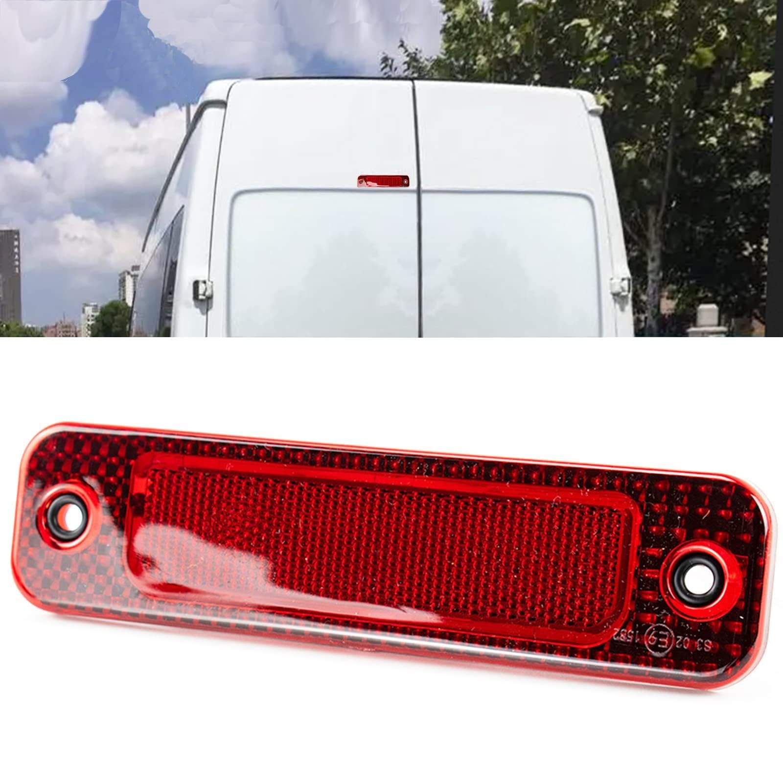 AUTOXBERT Der Hinteren Dritten Bremsleuchte Für Ford Transit MK7 Tourneo 2006–2014 Hohes Niveau Bremslicht-Ersatz, Rote Linse von AUTOXBERT