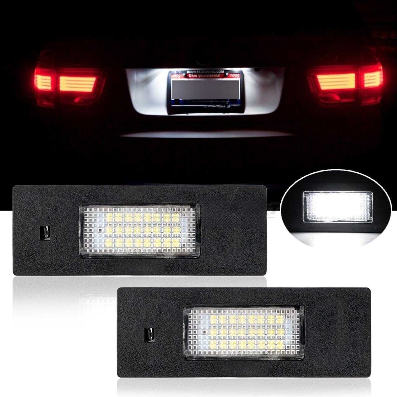 AUTOXBERT LED Kennzeichenbeleuchtung Für BMW 1 Series E81 E87 F20 F21 Für 6 Series F06 F12 F13 Kennzeichenbeleuchtung led 24SMD 6000K 2 Stück von AUTOXBERT