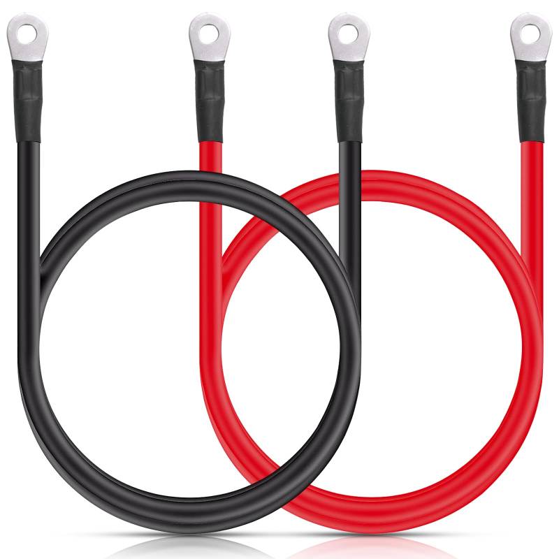 AUTOXBERT Satz 4 AWG 60cm Gauge 20mm2 Ringösen Litzenkabel Batterie Kabel Wechselrichter Litzenkabel Ringösen 8mm M8 von AUTOXBERT