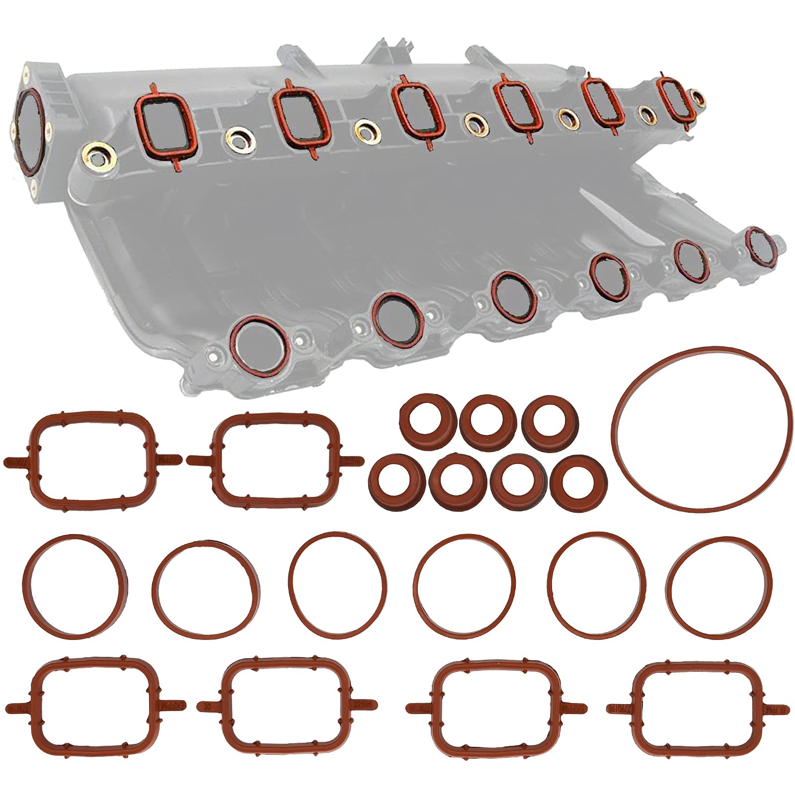 Für BMW E93 E91 E90 E60 E65 ANSAUGKRÜMMER DICHTUNGSSATZ ANSAUGBRÜCKE STÜTZRINGE Drallklappen Dichtungssatz Einlasskrümmer von AUTOXBERT