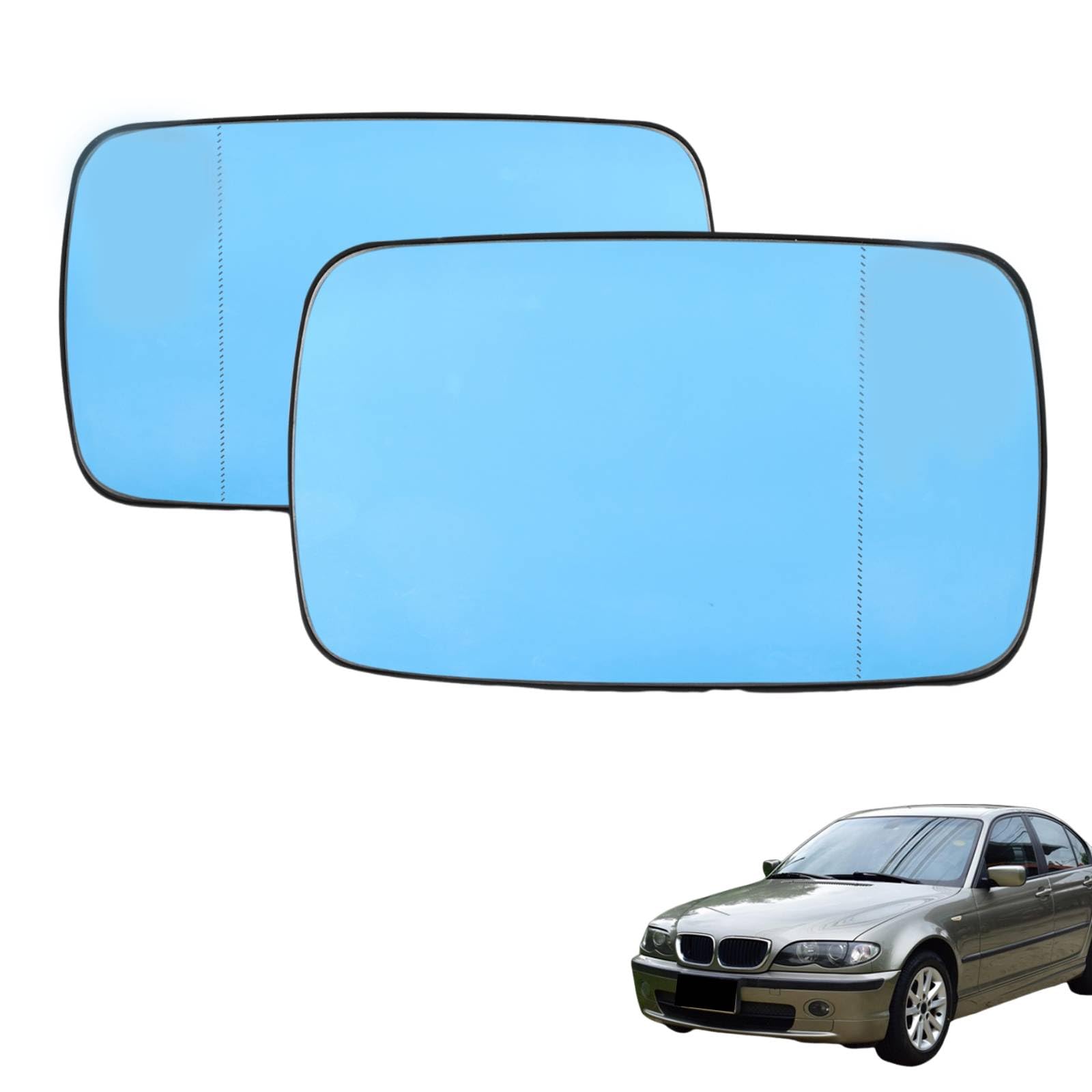 Links+Rechts Spiegelgläser Blau Set Für BMW Modelle mit kleinerem für E39 E46 Spiegelglas von AUTOXBERT