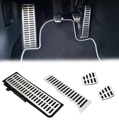 Pedalkappen Fußstütze Auto Für VW Golf 5 6 EOS Jetta Scirocco Seat Leon 1P Skoda Manuell Fußpedal Pedalkappen Fußstütze Pedal von AUTOXBERT