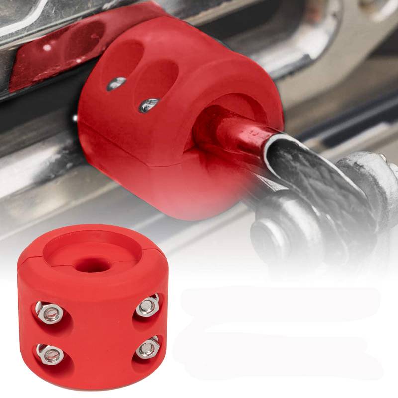 Windenstopper Gummi robust Seilschoner wasserdicht Seilhaken-Zubehör für ATV UTV Offroad-Winden mit Inbusschlüssel (Rot) von AUTOXBERT