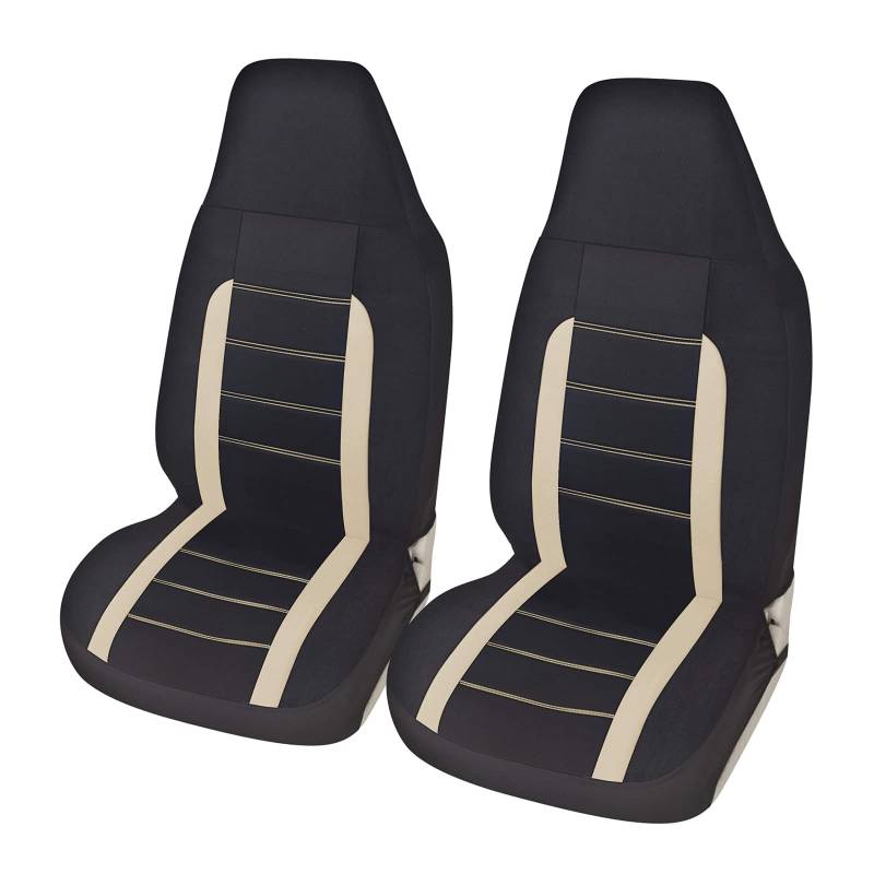 AUTOYOUTH Autositzbezüge Vordersitze Eimer Sitzbezüge Auto Einteiliger Autositzschoner Innenraum Universal Fit Auto Sitzbezüge Autositzauflage für Autositz Zubehör, Beige von AUTOYOUTH