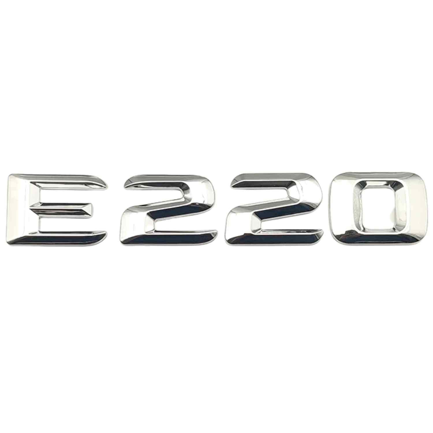 AUTOZOCO E220 Emblem, E220 Aufkleber, E220 Aufkleber, E220 Aufkleber, Kofferraum-Emblem, kompatibel mit Mercedes, Kunststoff, 13,5 cm x 2,3 cm (Silber) von AUTOZOCO