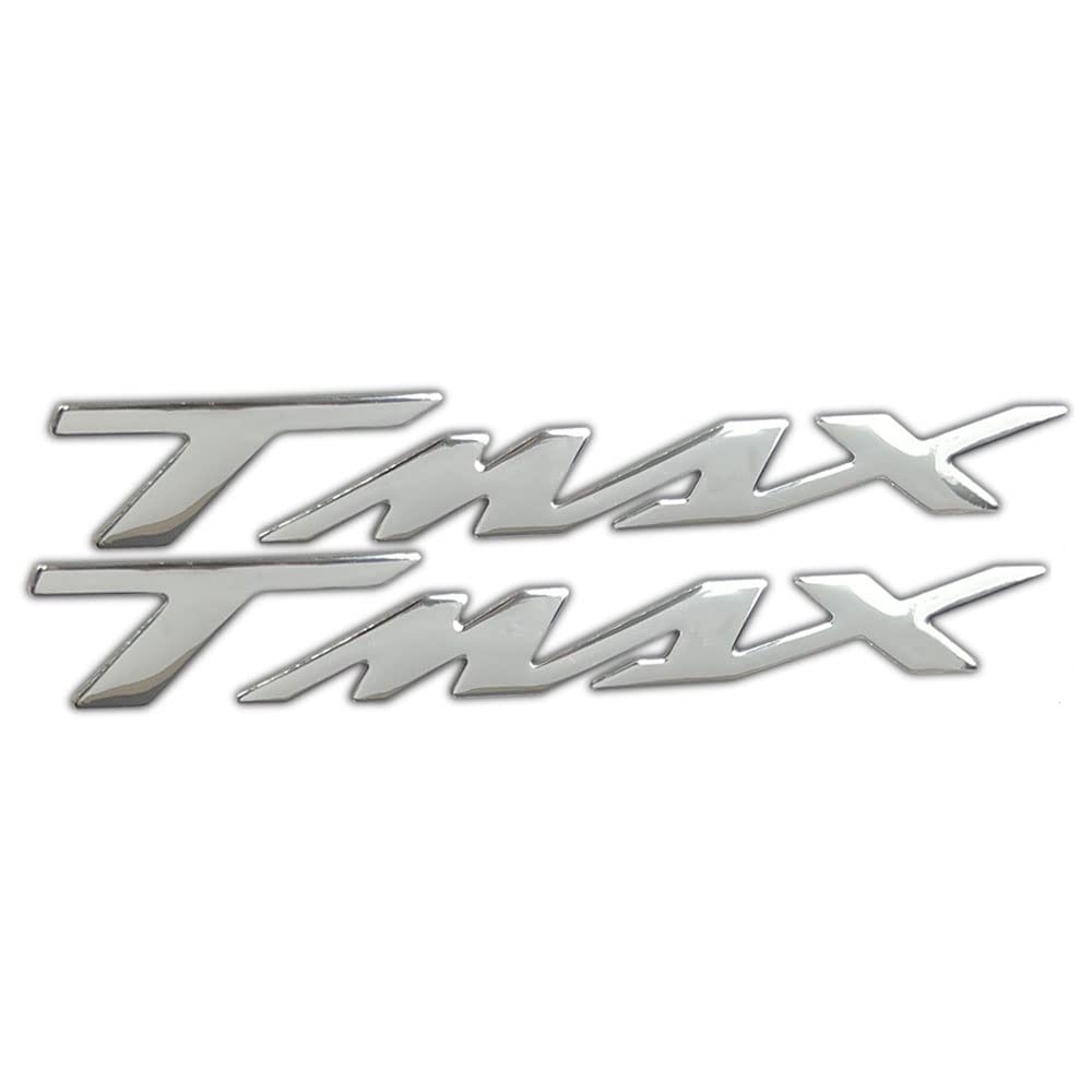 AUTOZOCO TMAX-Emblem, TMAX-Aufkleber, TMAX-Aufkleber, TMAX-Aufkleber, Motorrad-Aufkleber, ABS-Material, Aufkleber, 17 x 2,5 cm, silberfarben, glänzend, kompatibel mit Yamaha TMAX von AUTOZOCO